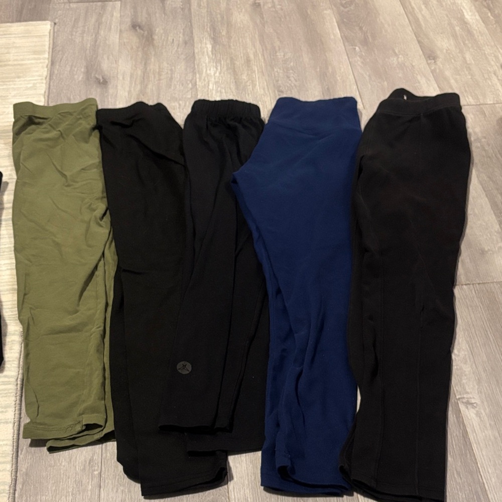 Kids Assorted Leggings  - Green, Black, and Blue
